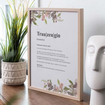 Definitionsposter "Trauzeugin 2" | Geschenkidee | Personalisiert  | individuelles Bild | Wörterbuch